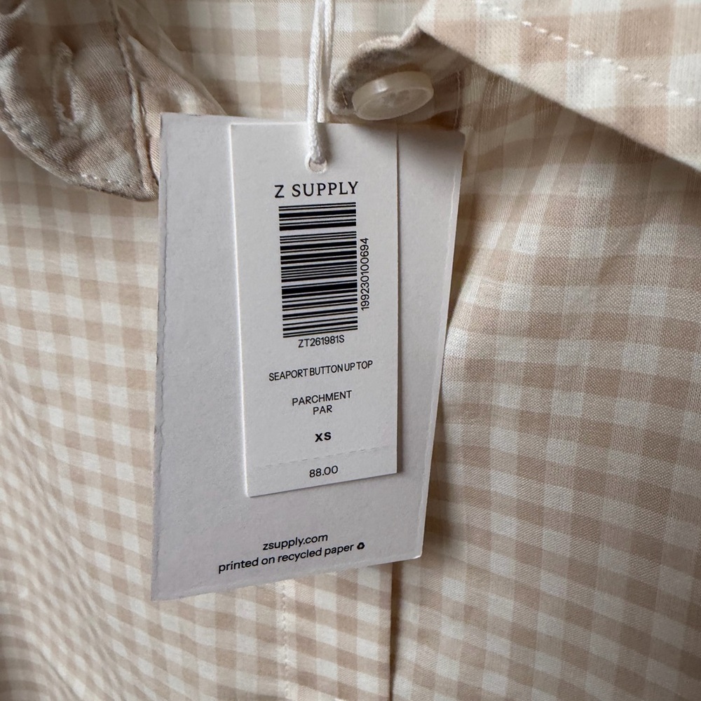 Z supply seaport button up top parchment - Picture 3 of 3